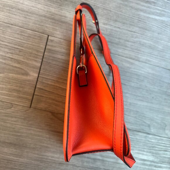 Alohas The A Pomelo Bag Triangle Shaped Mini Purse Orange Leather Shoulder Strap - Picture 8 of 10